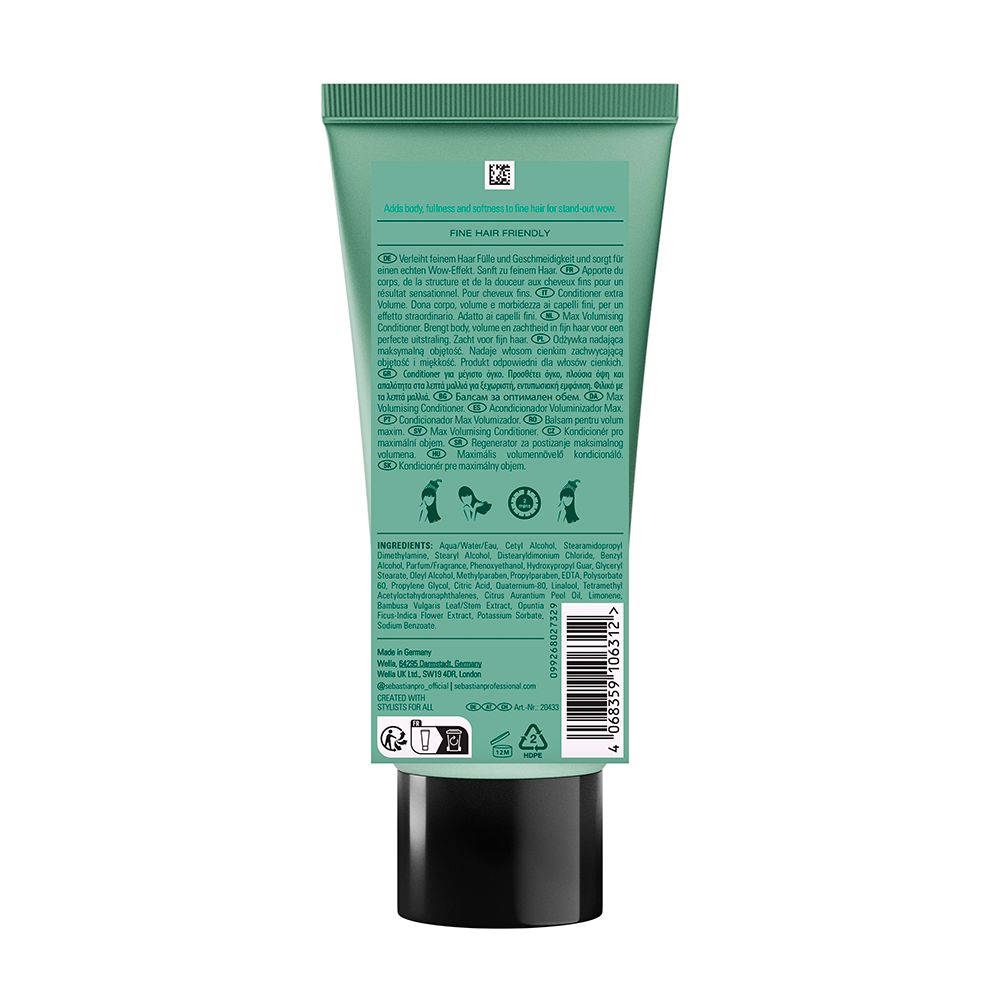 Sebastian Professionals O condicionador volumizador profissional volupt proporciona movimento e leveza aos cabelos. 200 ml