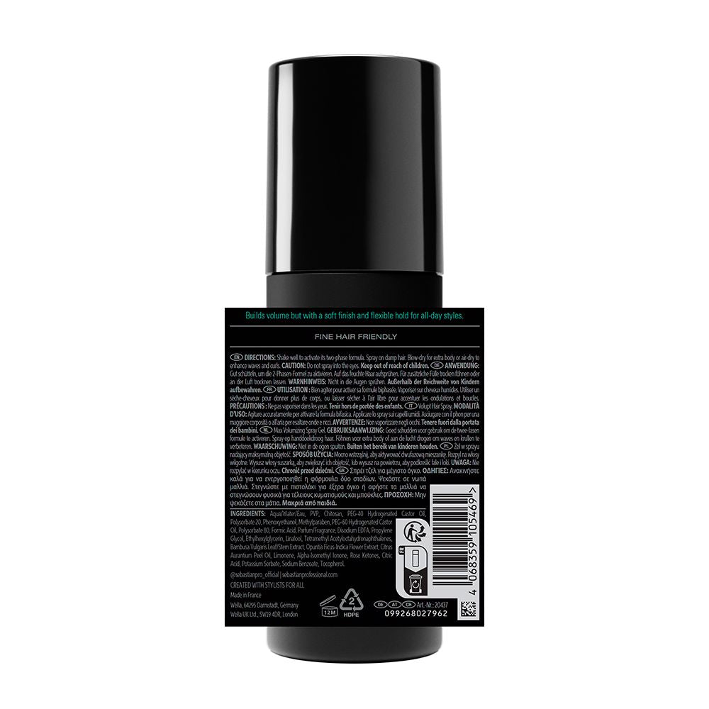 Sebastian Professionals Voluptspray en gel crea volumen acabado suave y fijación flexible ideal para cabello fino 150 ml