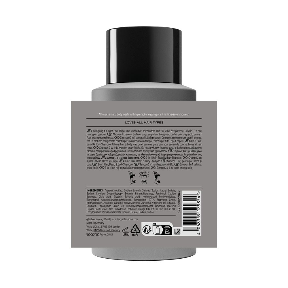 Sebastian Professionals Sebastian Professional Multi-Tasker 3-In-1 Hair, Beard & Body Shampoo 280ml