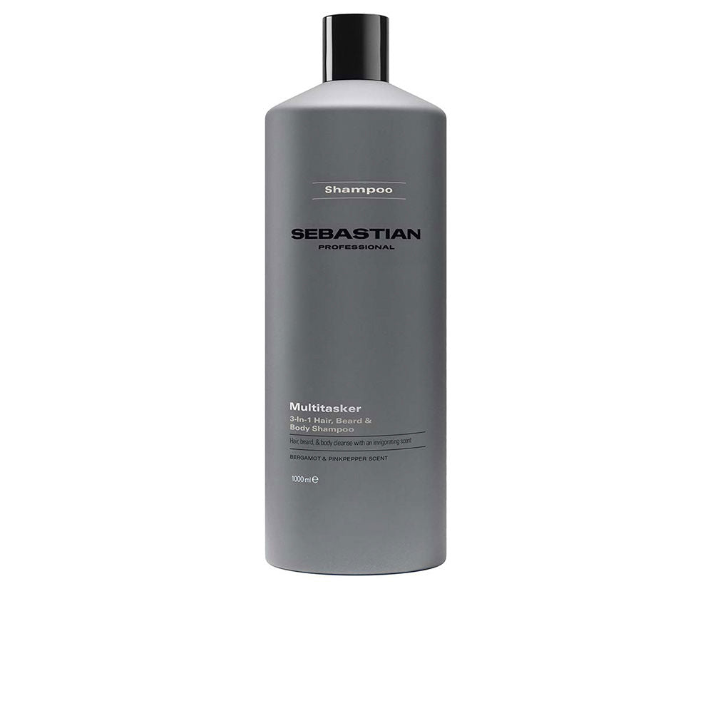 Sebastian Professionals Multitasker champú 3-en-1 para hombre cabello, barba y cuerpo limpia y aporta frescor 1000 ml