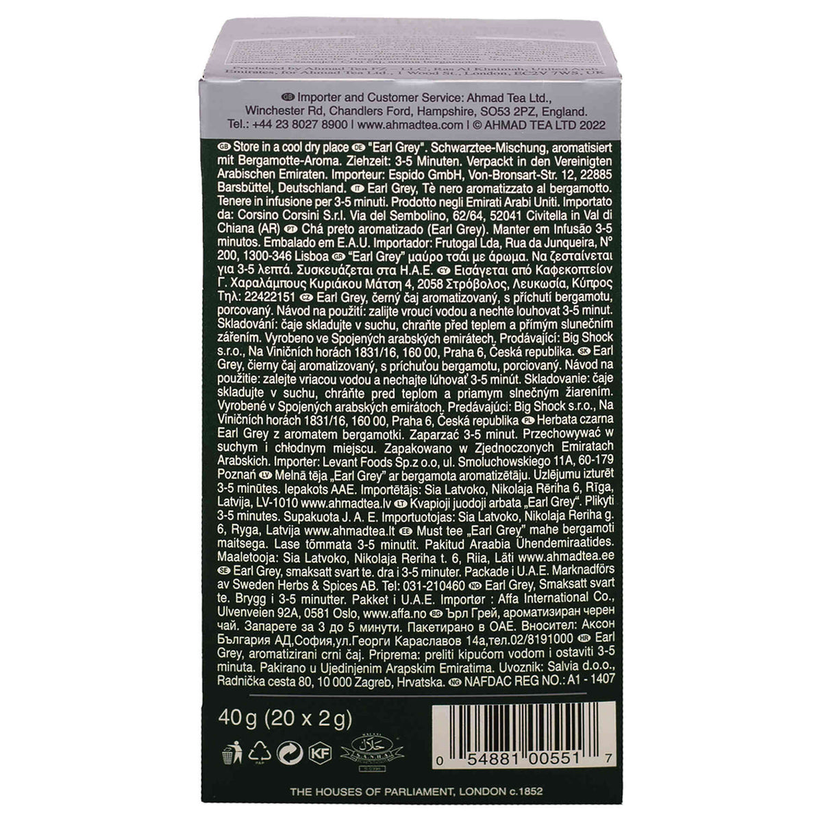 Ahmad Earl Grey Saquetas 20 un
