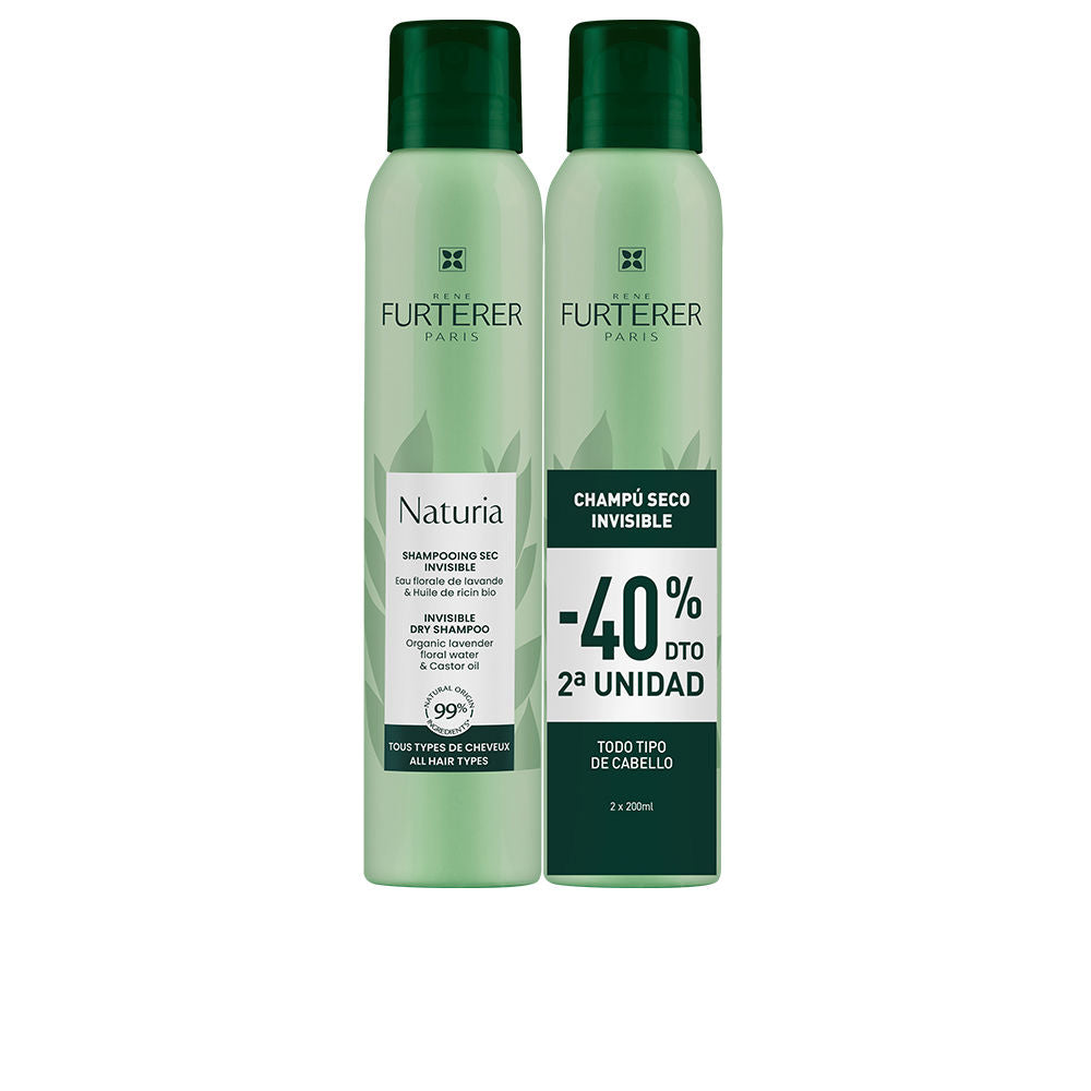 Rene Furterer Kit de shampoo seco naturia com 2 unidades de 200 ml
