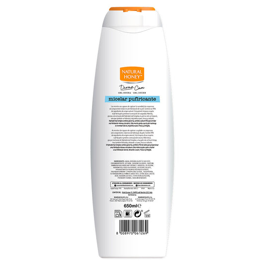Natural Honey Gel de banho micelar purificante derma care 650 ml