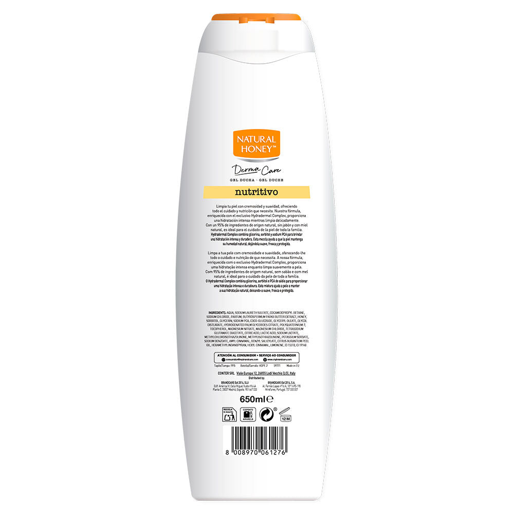 Natural Honey Gel de banho nutritivo derma care 650 ml