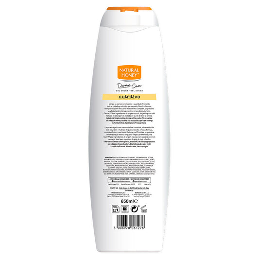 Natural Honey Gel de banho nutritivo derma care 650 ml