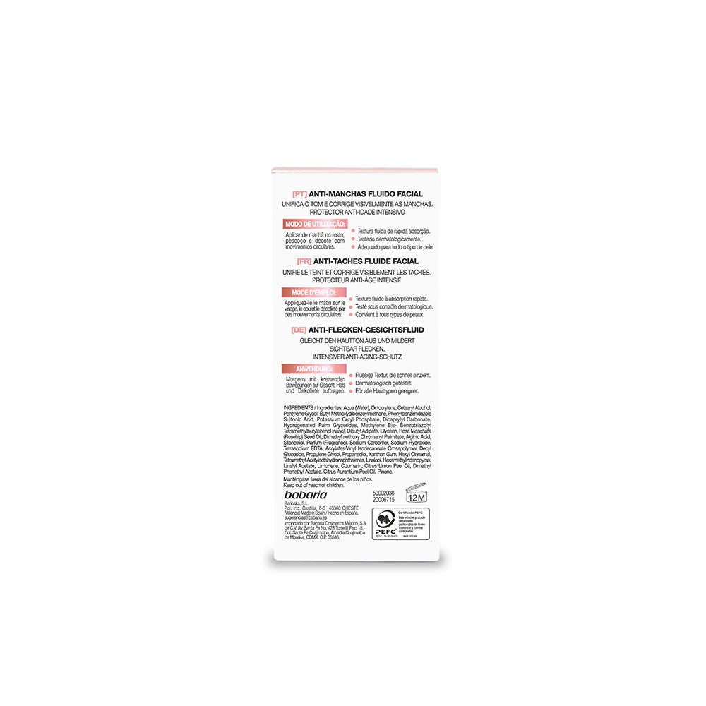 Babaria Fluido facial anti-manchas e imperfeições fps 20 40 ml