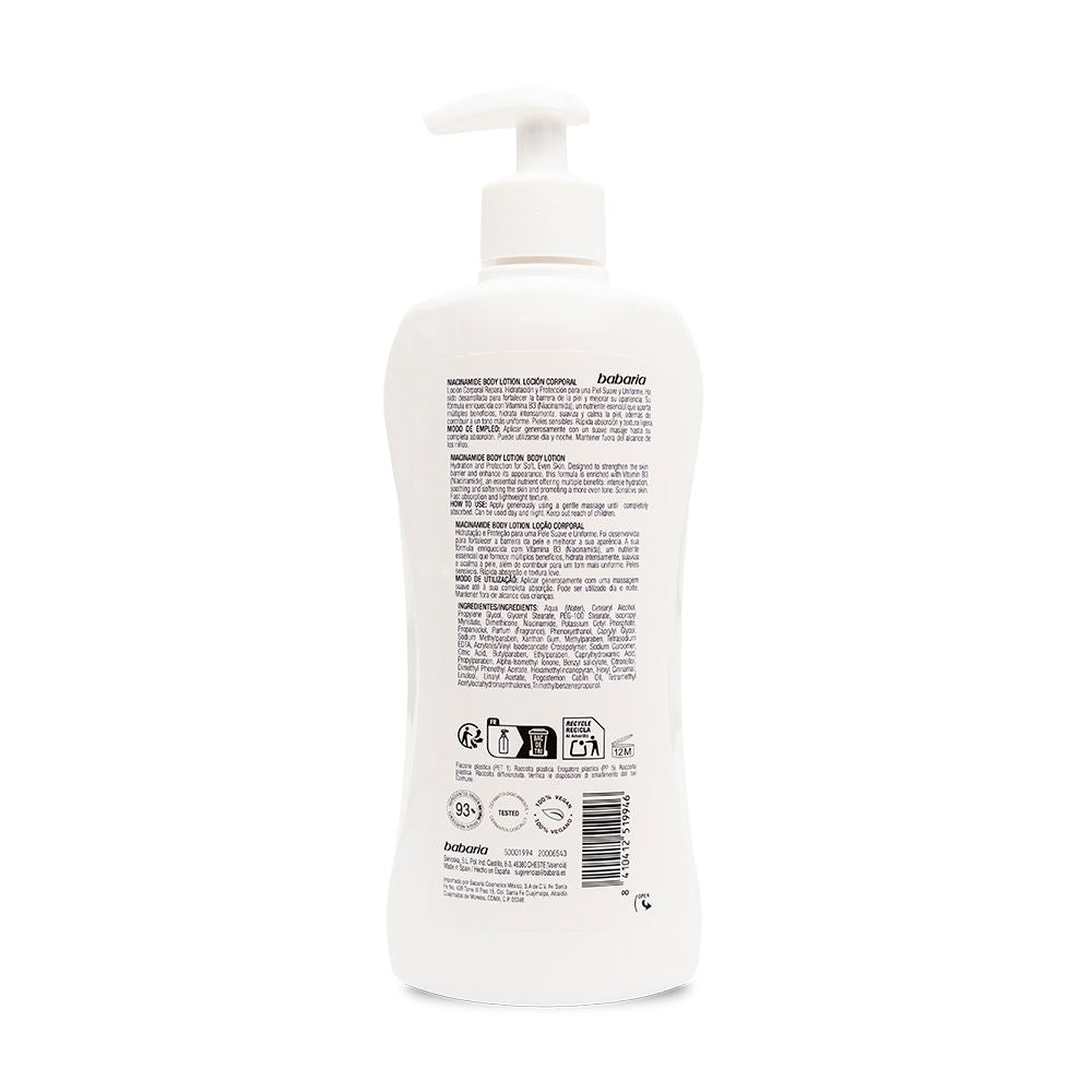 Babaria Loção corporal de niacinamida 400 ml