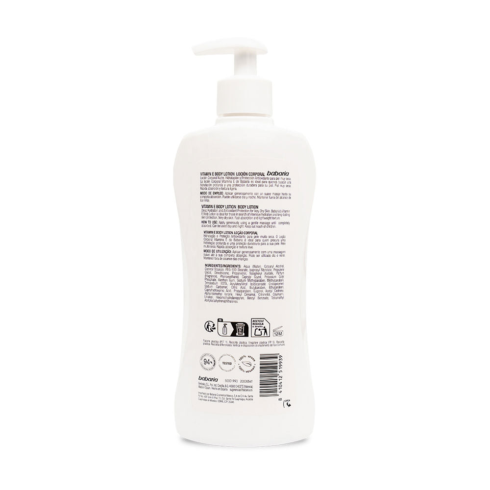 Babaria Loção corporal com vitamina e 400 ml