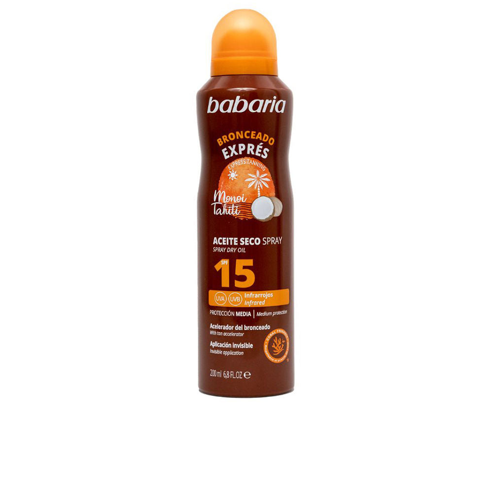 Babaria Bronceado exprés aceite seco spray spf15 200 ml