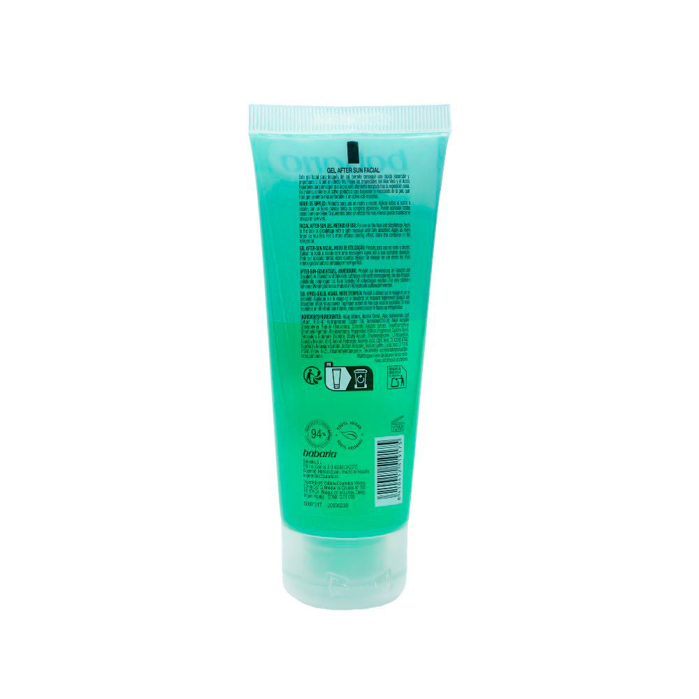 Babaria Gel facial pós-sol com aloe vera e ácido hialurônico 75 ml