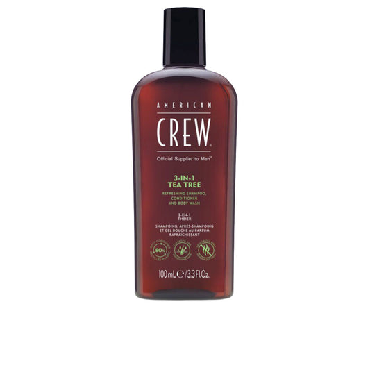 American Crew Shampoo, condicionador e sabonete líquido 3 em 1 com óleo de melaleuca (100 ml)
