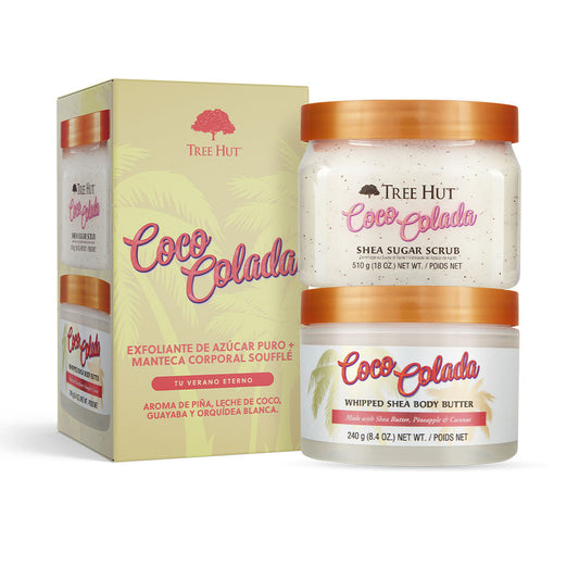Tree Hut Exfoliante + manteca corporal coco colada estuche 2 pz