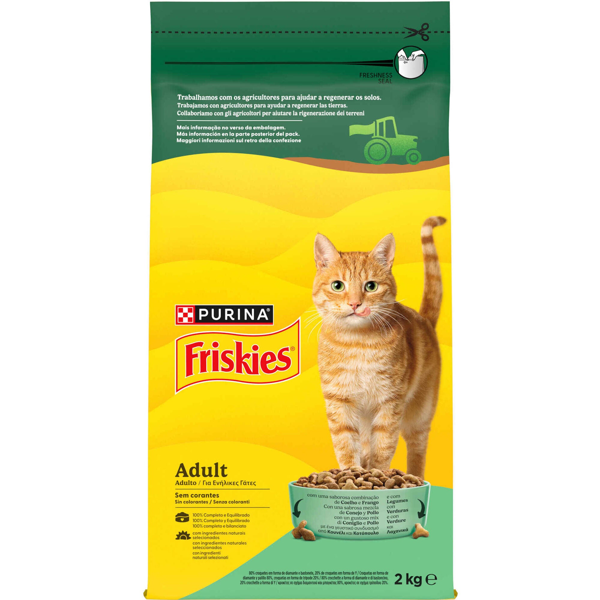 Ração Purina Friskies para Gato Adulto, Coelho, Frango e Legumes 4 kg