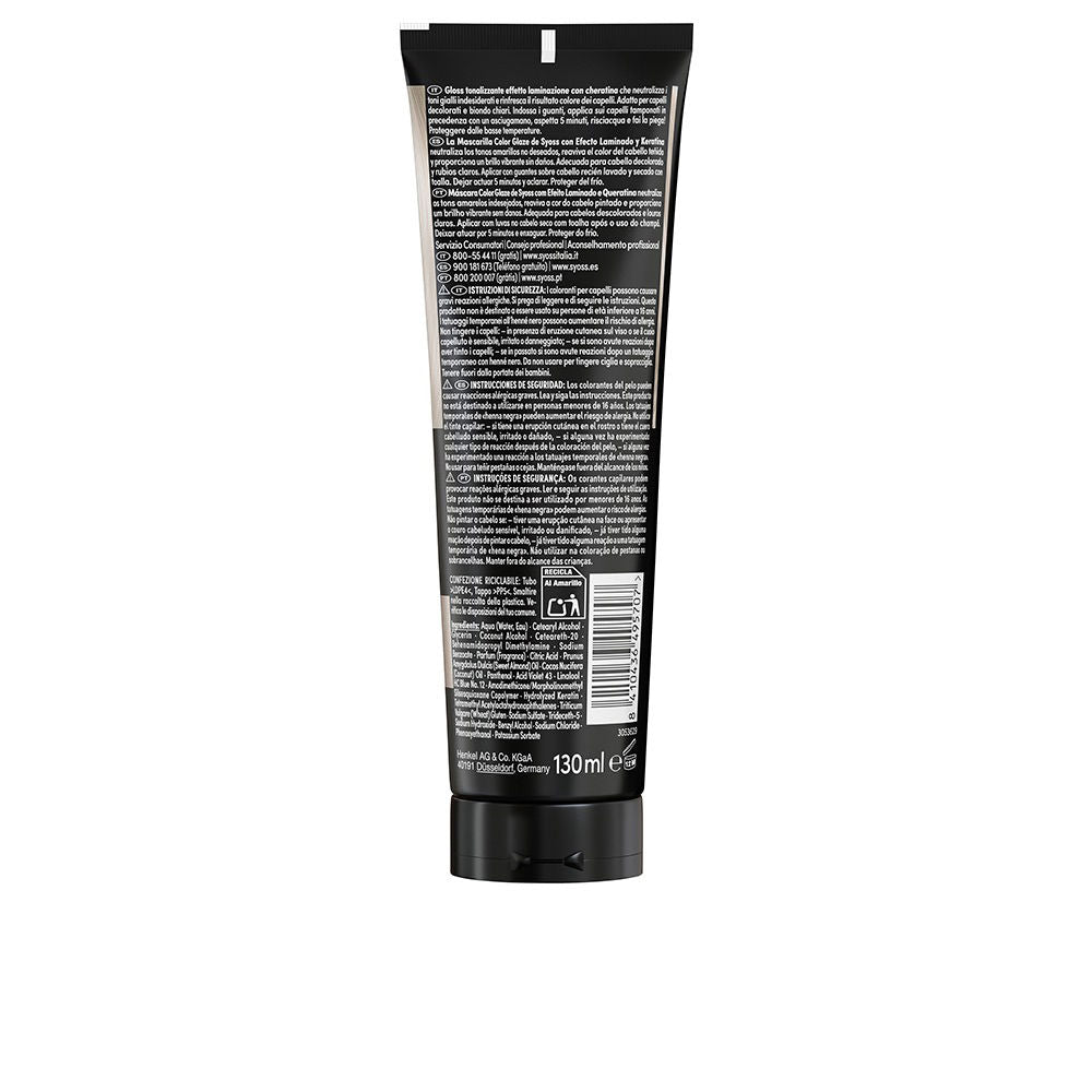 Syoss Esmalte colorido máscara de coloração matificante com efeito laminado #loiro platinado 130 ml