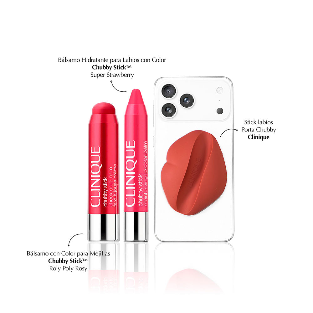 Clinique Conjunto cláudia arenas x clinique chubby #rosa 3 peças