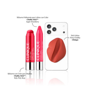 Clinique Conjunto cláudia arenas x clinique chubby #rosa 3 peças