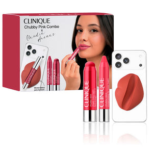 Clinique Conjunto cláudia arenas x clinique chubby #rosa 3 peças