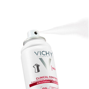Vichy Clinical control spray antitranspirante para mulheres, para pele sensível, sem álcool 125 ml