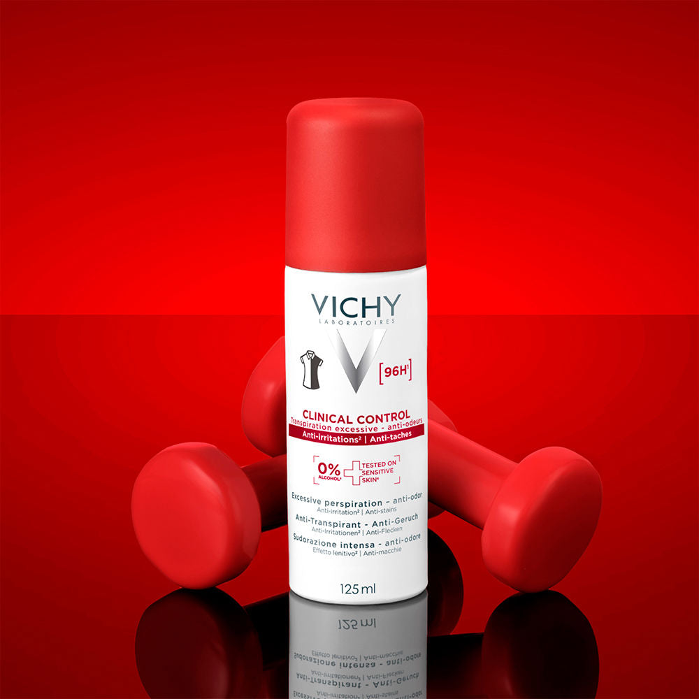 Vichy Clinical control spray antitranspirante para mulheres, para pele sensível, sem álcool 125 ml