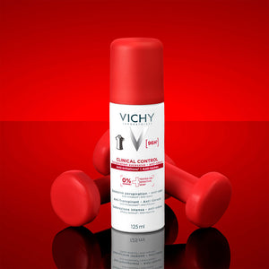 Vichy Clinical control spray antitranspirante para mulheres, para pele sensível, sem álcool 125 ml