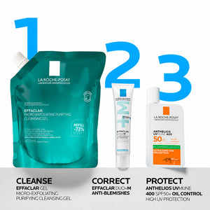 La Roche Posay Effaclar gel microesfoliante purificante antiacne com ácido salicílico - recarregar 400 ml