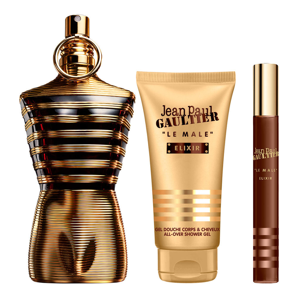 Jean Paul Gaultier Le male elixir parfum conjunto de 3 peças