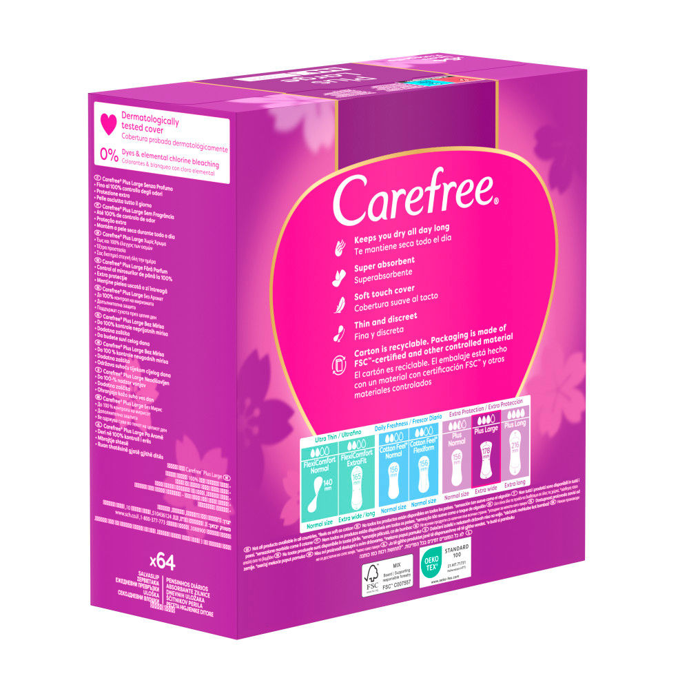 Carefree Protetor carefree maxi fresco 64 u