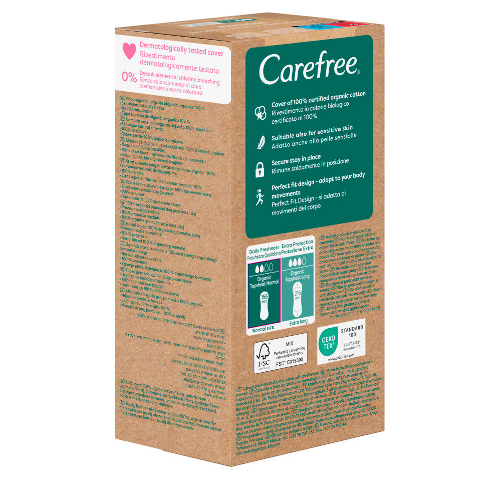 Carefree Algodão orgânico normal 30 u
