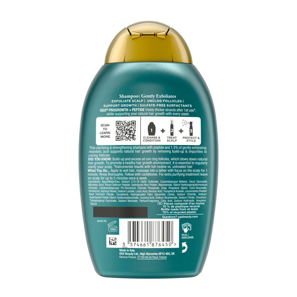 Ogx Champô progrowth + peptide 385 ml