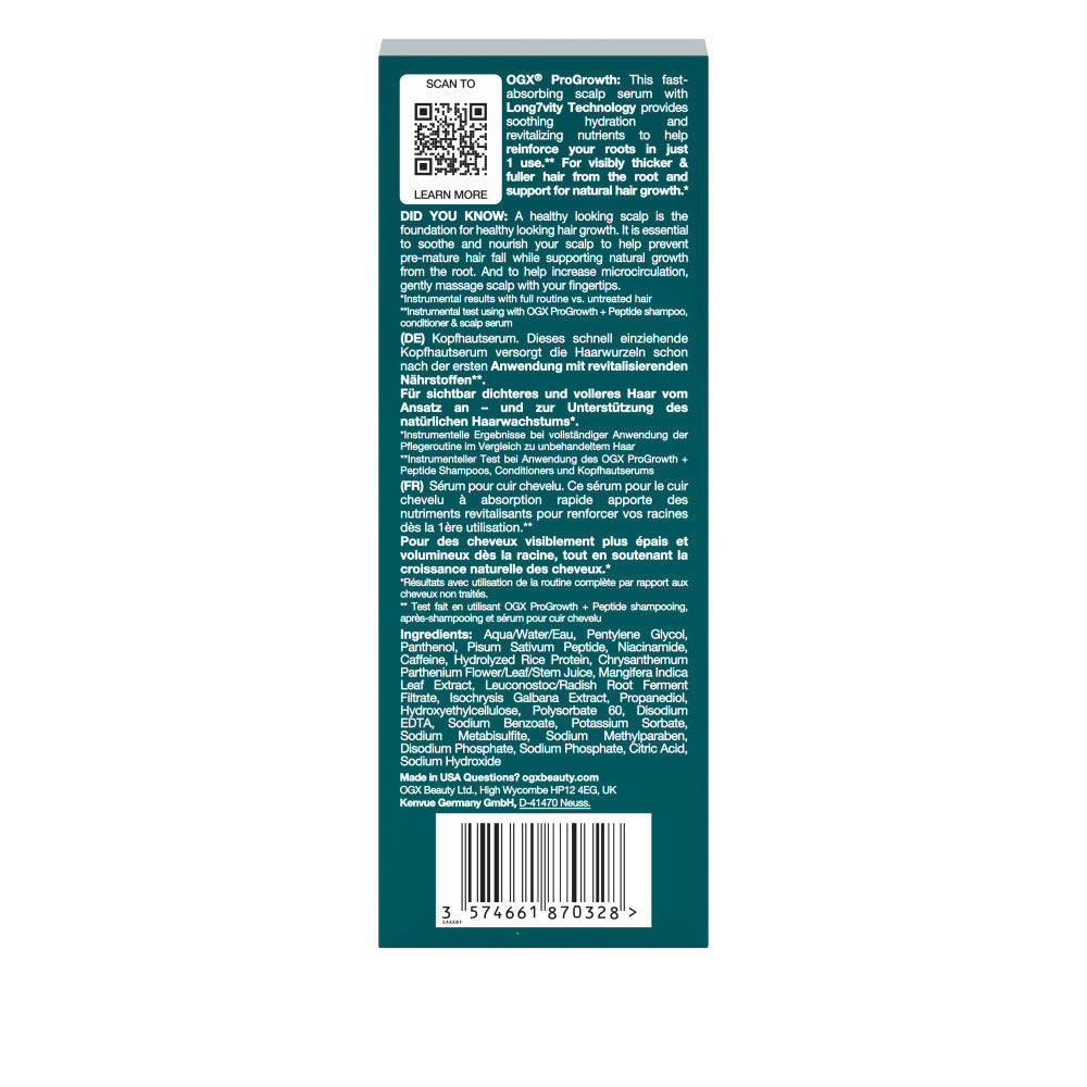 Ogx Sérum capilar pro growth + peptide 10 ml