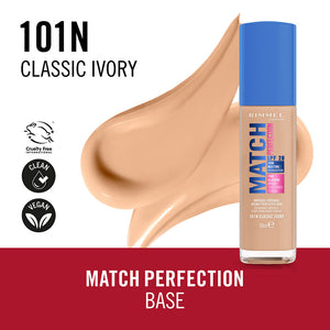 Rimmel London Base match perfection nº 101 - marfim clássico 30 ml