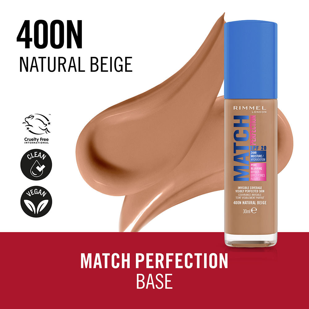 Rimmel London Base match perfection nº 400 - bege natural 30 ml