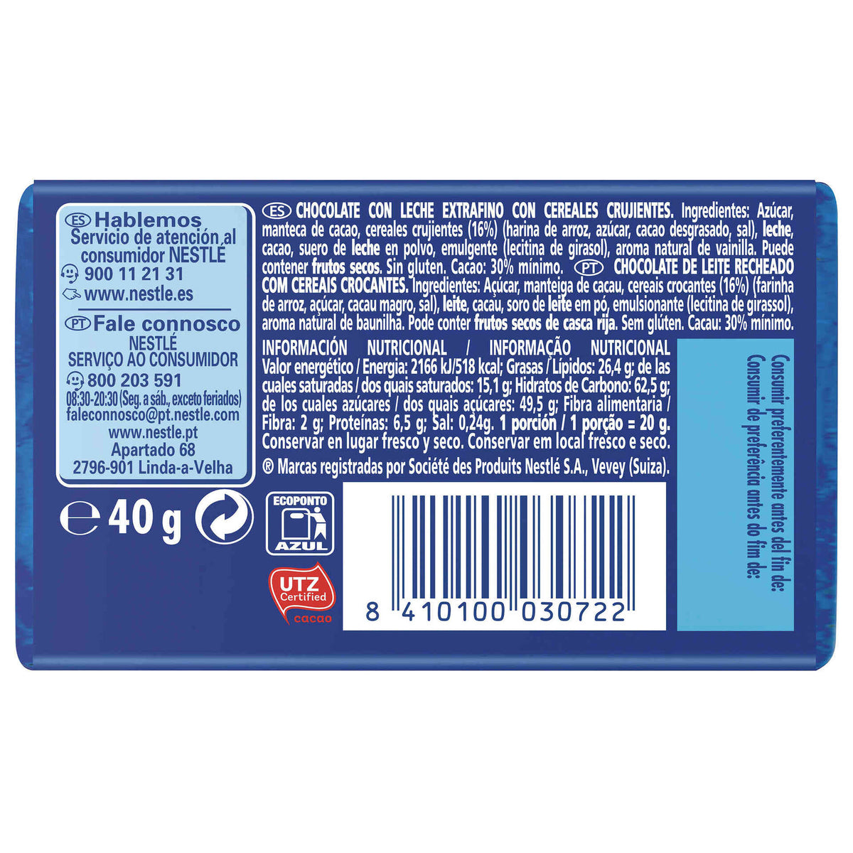 Nestlé Crunch Mini Chocolate de Leite 40 g