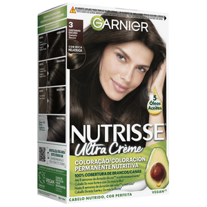 Garnier Nutrisse Coloração Permanente 3 Castanho Escuro 1 un