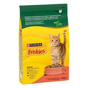 Purina Friskies Ração Seca para Gato Adulto Vaca, Frango e Legumes 4 kg