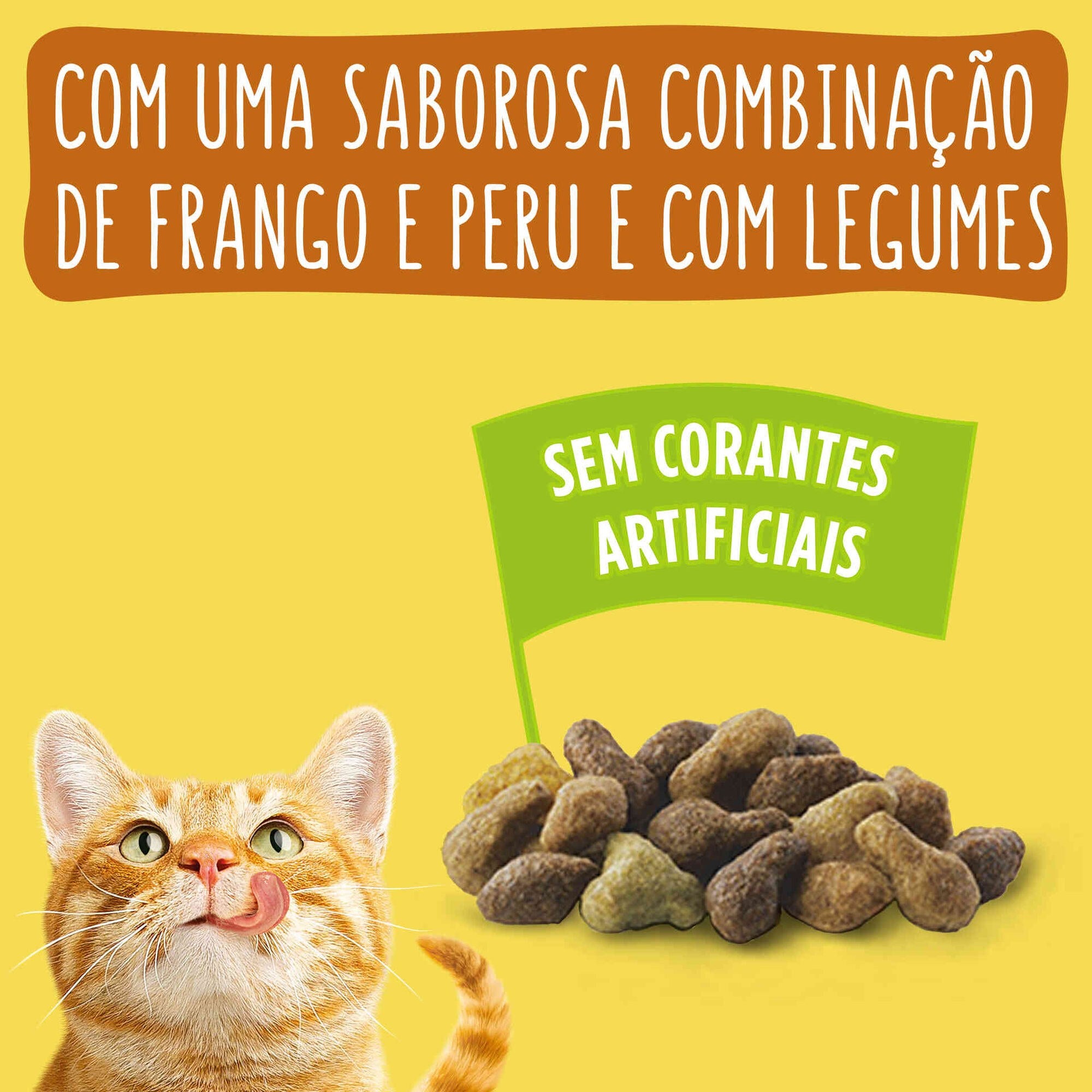 Ração Seca Friskies para Gato Adulto Frango, Peru e Legumes 2 kg