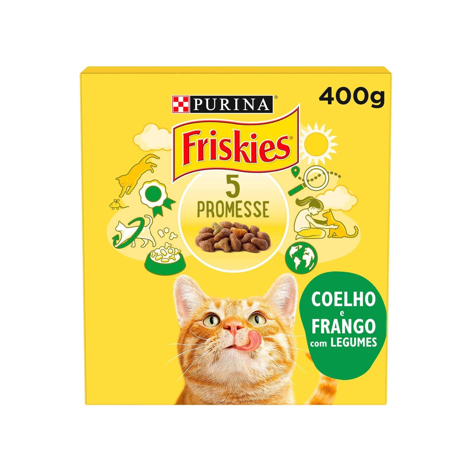 Ração Purina Friskies para Gato Adulto com Coelho, Frango e Legumes 400 g