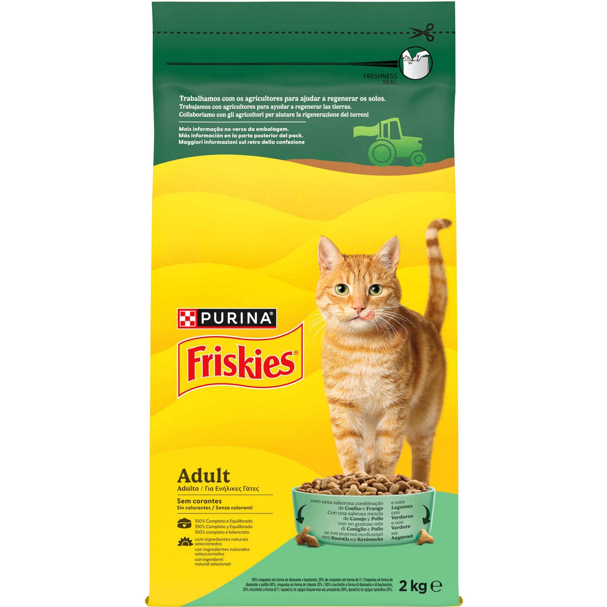 Ração Purina Friskies para Gato Adulto com Coelho, Frango e Legumes 400 g