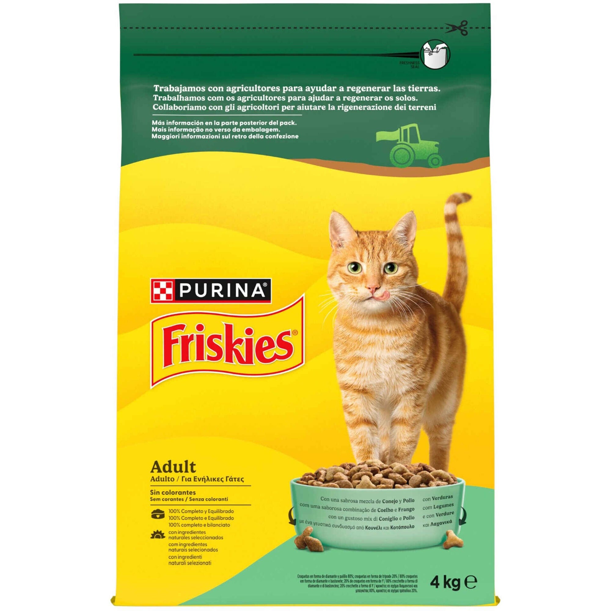 Ração Purina Friskies para Gato Adulto com Coelho, Frango e Legumes 400 g