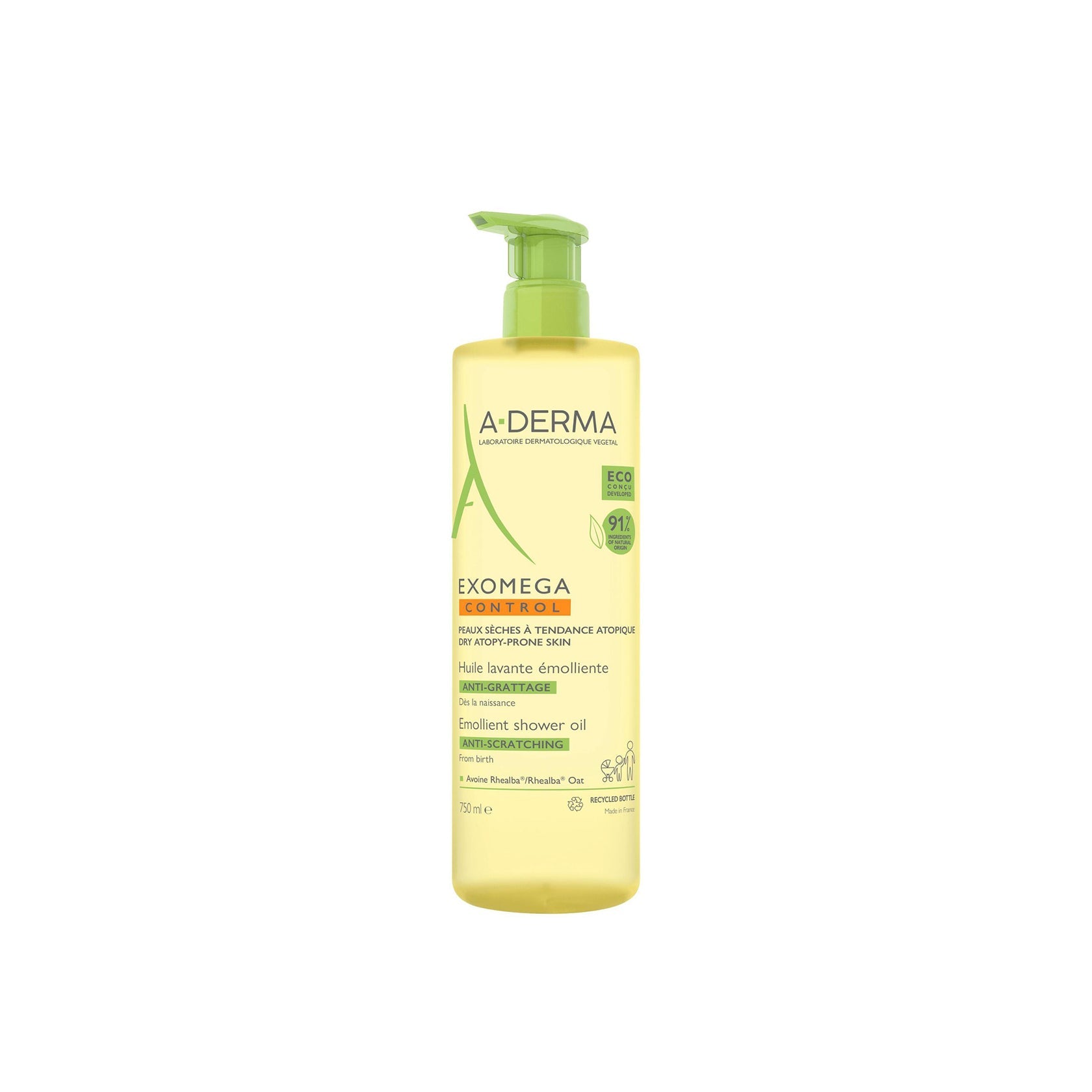 A-Derma Exomega Control Emollient Shower Oil 750ml (25.36fl oz)