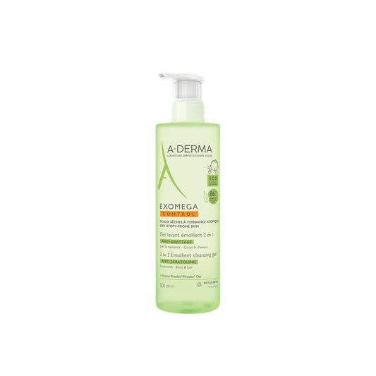 A-Derma Exomega Control Emollient gel de limpeza Hair & Body 500ml (16.91fl oz)