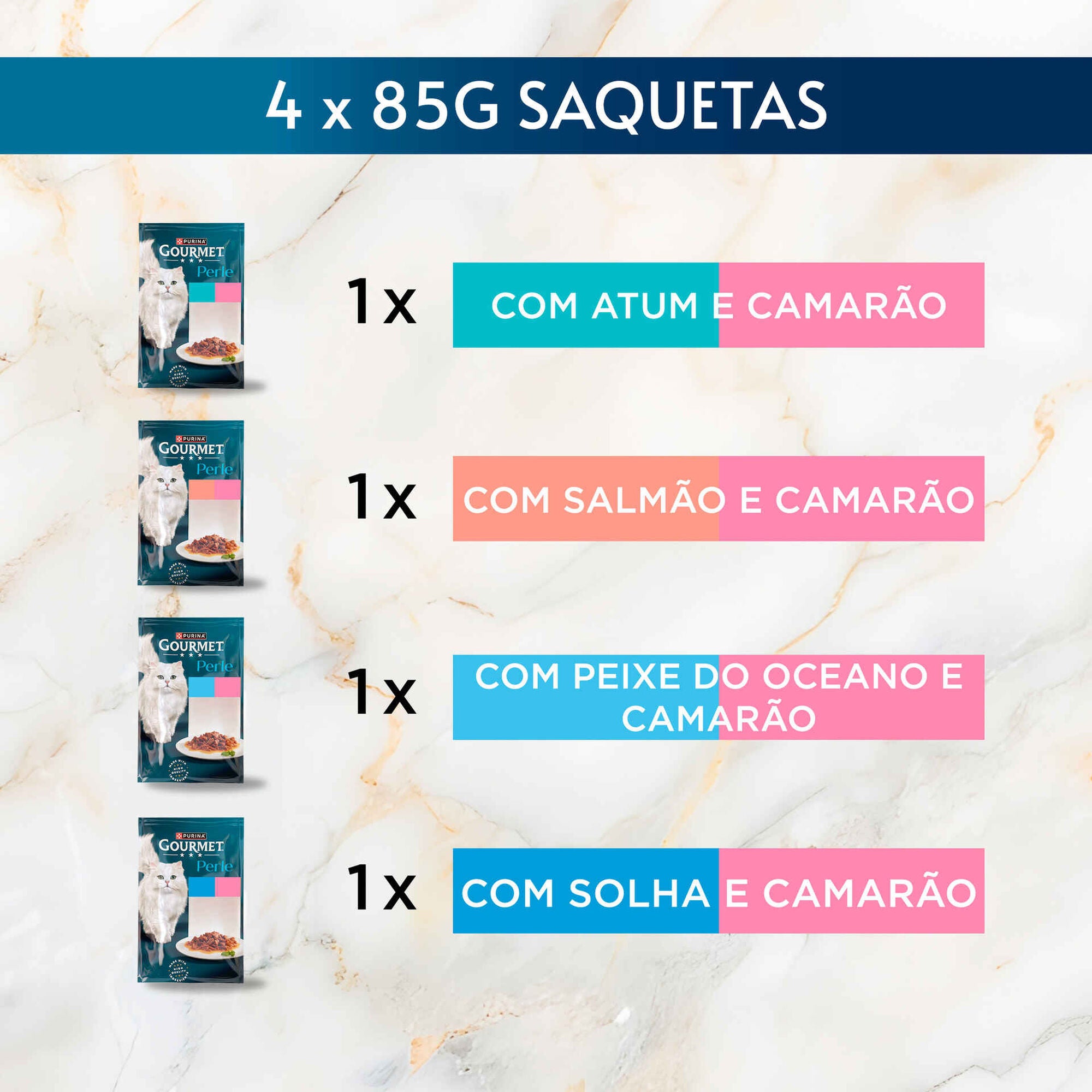 Purina Gourmet Perle Delícias do Oceano para Gato Adulto 4x85 g