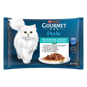 Purina Gourmet Perle Delícias do Oceano para Gato Adulto 4x85 g
