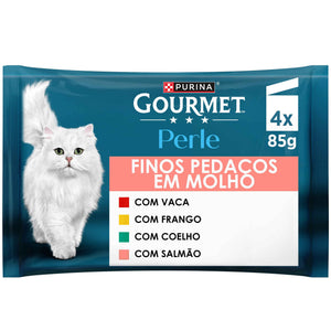 Comida Húmida para Gato Adulto Purina Gourmet Perle Saquetas 4x85 g