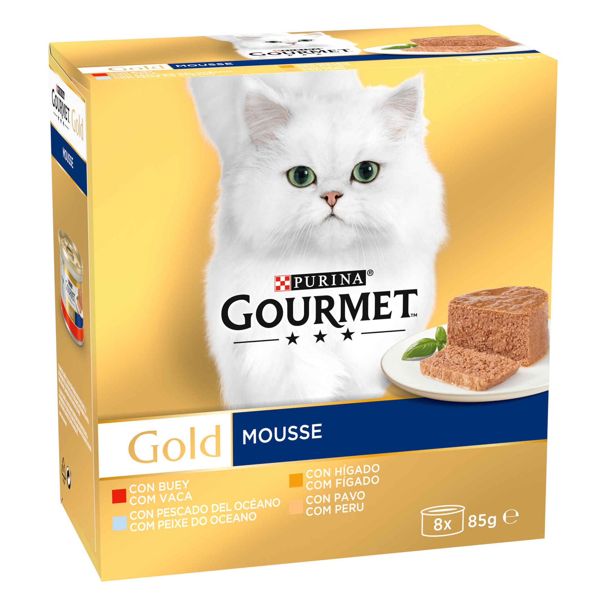Purina Gourmet Gold Seleção de Mousses para Gato Adulto 8x85 g