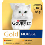 Purina Gourmet Gold Seleção de Mousses para Gato Adulto 8x85 g
