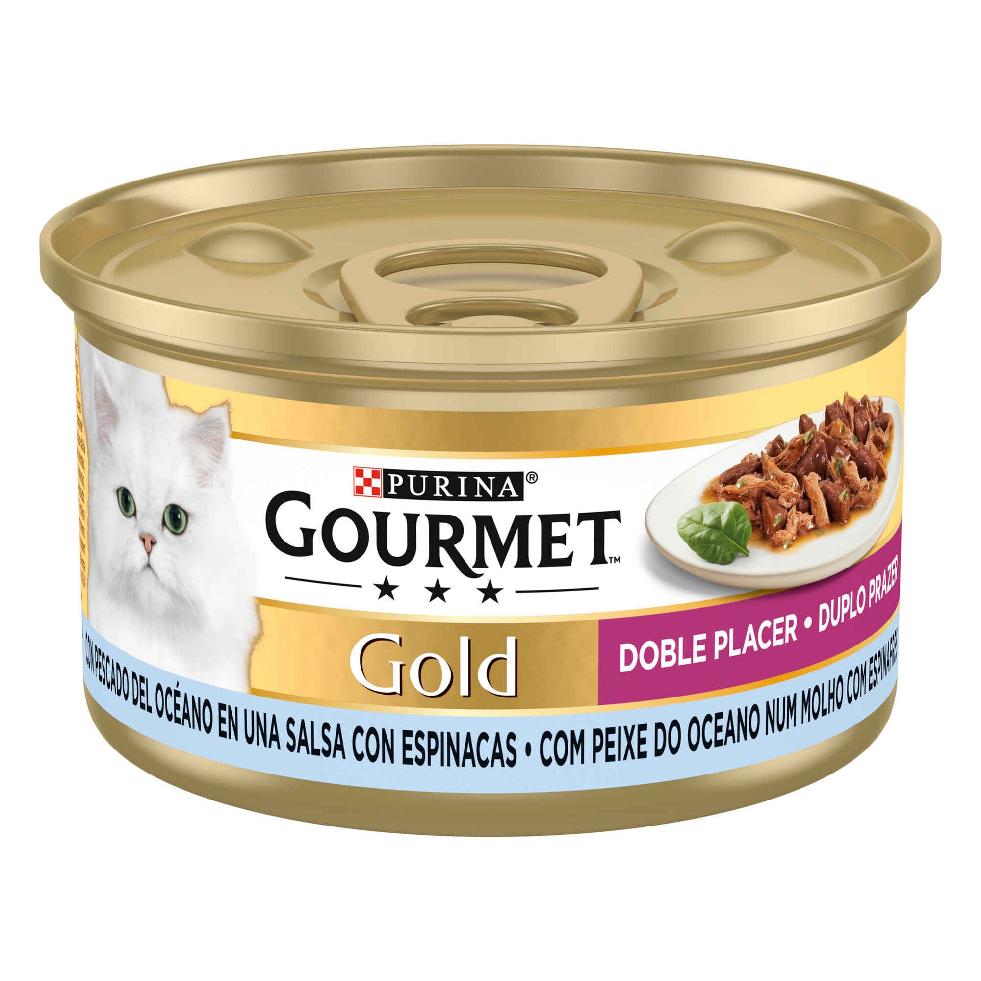 Comida Húmida Purina Gourmet Gold Duplo Prazer Peixe e Espinafres 85 g