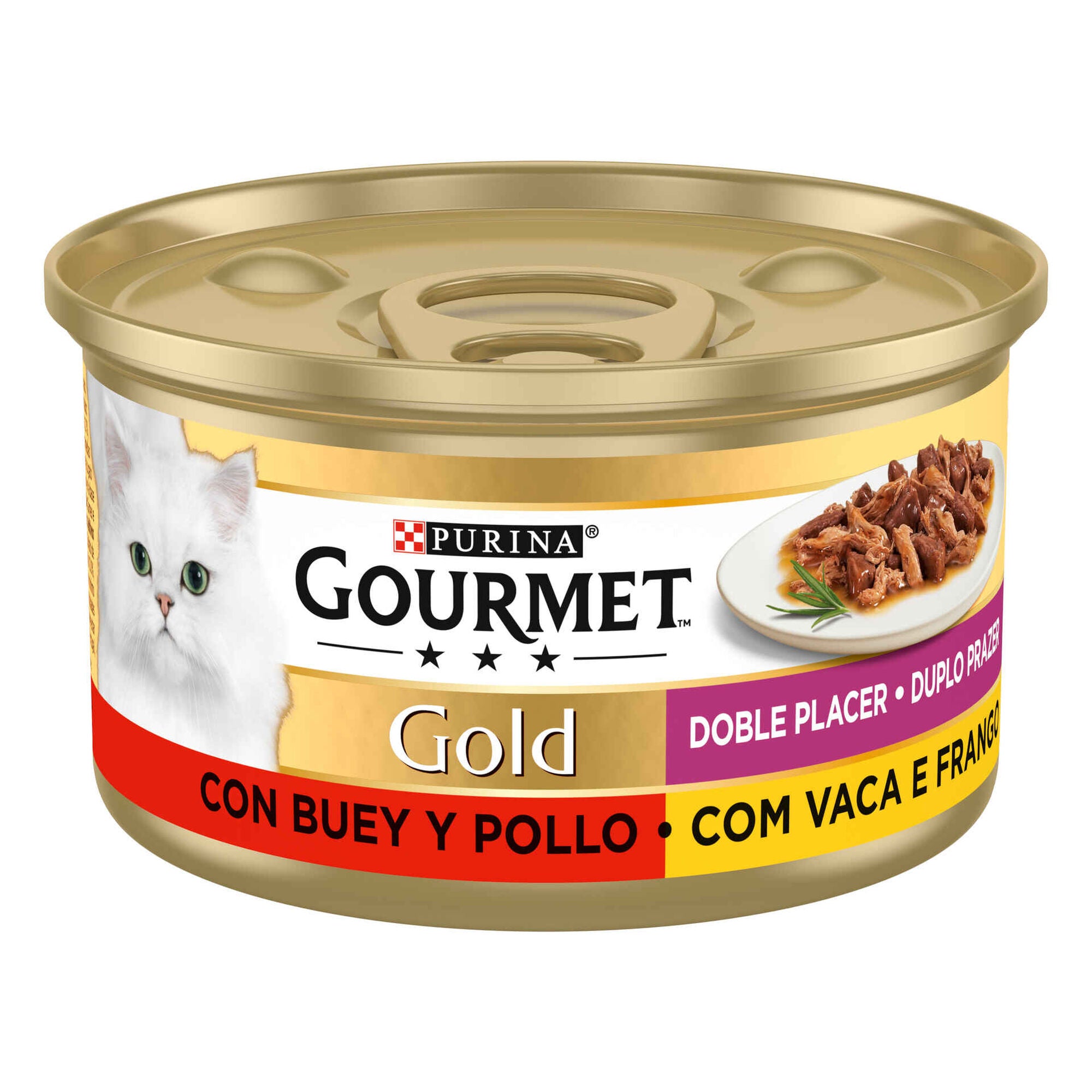 Purina Gourmet Gold Duplo Prazer Gato Vaca e Frango 85 g