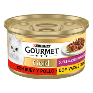 Purina Gourmet Gold Duplo Prazer Gato Vaca e Frango 85 g