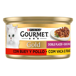Purina Gourmet Gold Duplo Prazer Gato Vaca e Frango 85 g